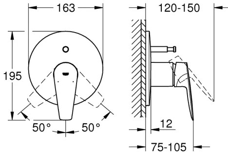 GROHE 29190001 - Vaňová batéria BAUEDGE DN 15 lesklý chróm