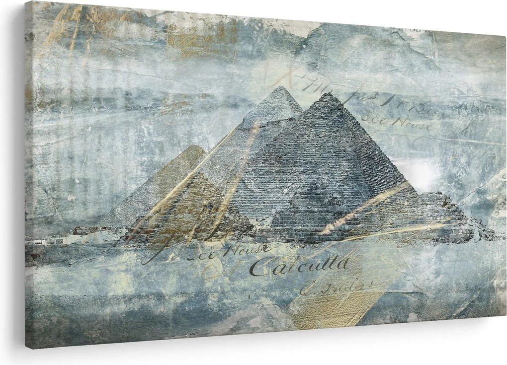 Obraz - Pyramídy v modrom filtri (90x60 cm)