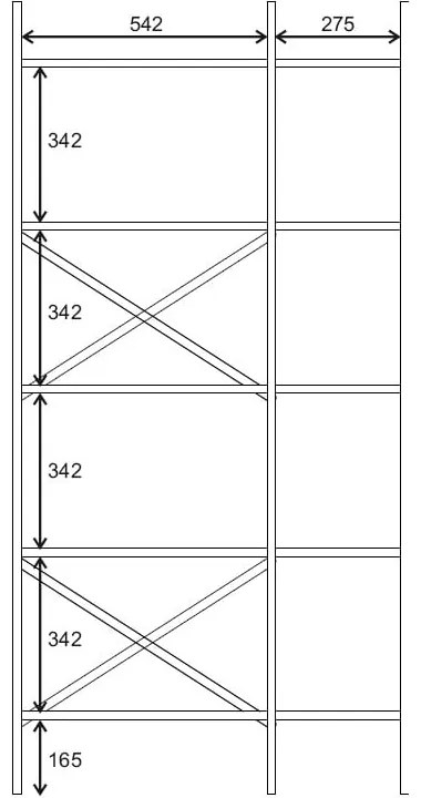 Knižnica v dekore duba v prírodnej farbe 58x175 cm Ara – Marckeric