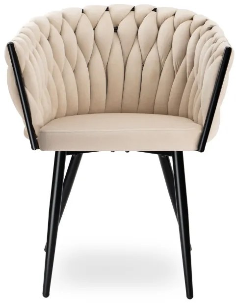 Jedálenská stolička COFTON zamatová, čierna / béžová