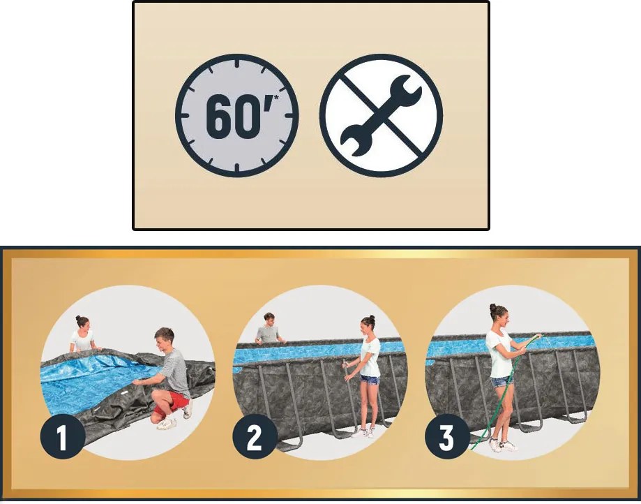 Bazén Frame Pool ALL YEAR APX 365 732x366 cm Pump Redder Bestway 561KG