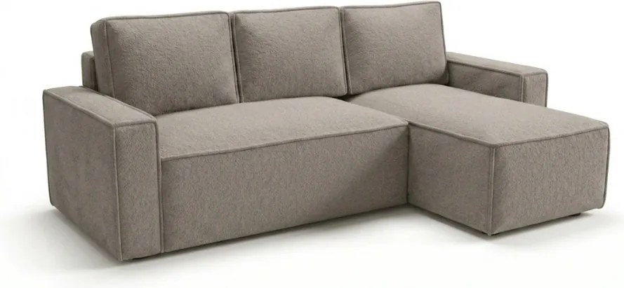 Rozkladacia obojstranná sedacia súprava do L SMART BOUCLE 232x143 cm, sivobéžová