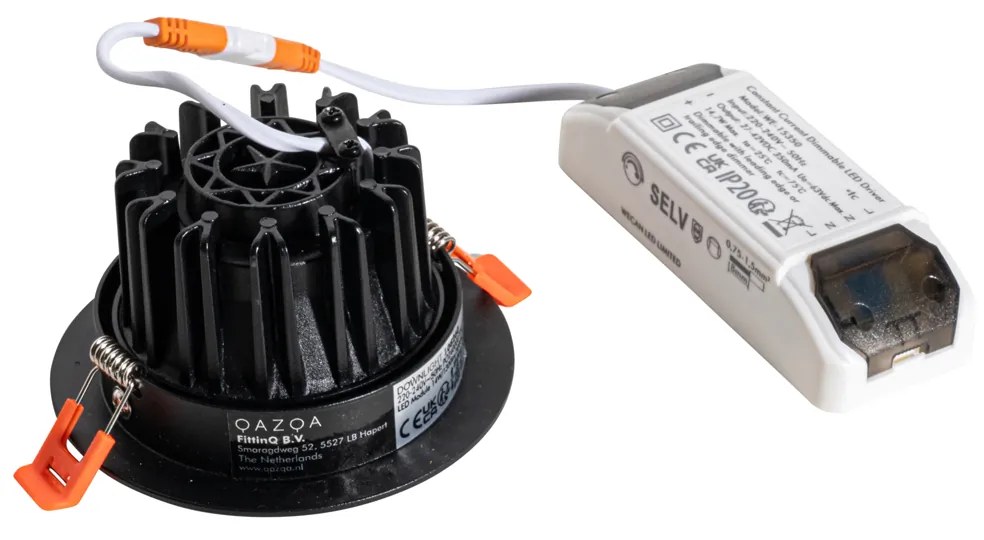 Zapustené bodové svietidlo čierne 9,5 cm vrátane LED 1015 lm stmievateľné IP65 - Gaius