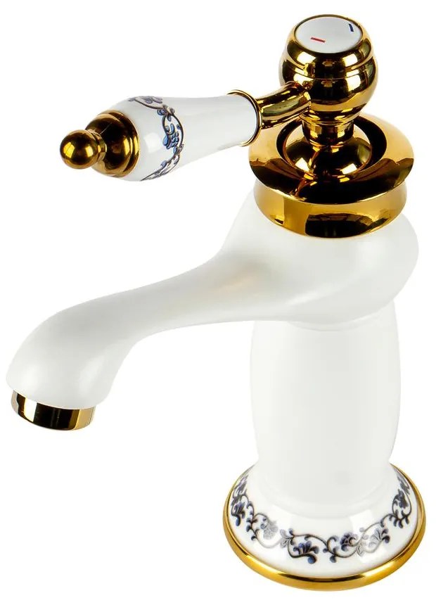 Izmir White & Gold retro umývadlová batéria