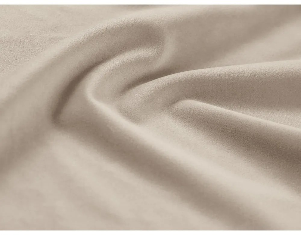 Béžová zamatová rozkladacia/s úložným priestorom rohová pohovka Kyoto – Cosmopolitan Design