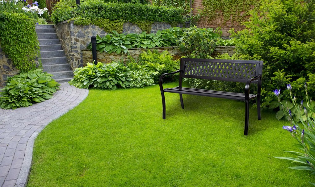 Oceľová záhradná lavička ROMBO