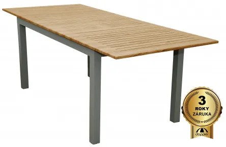 Doppler EXPERT WOOD - záhradný rozkladací hliníkový stôl 150/210 x 90 x 75 cm