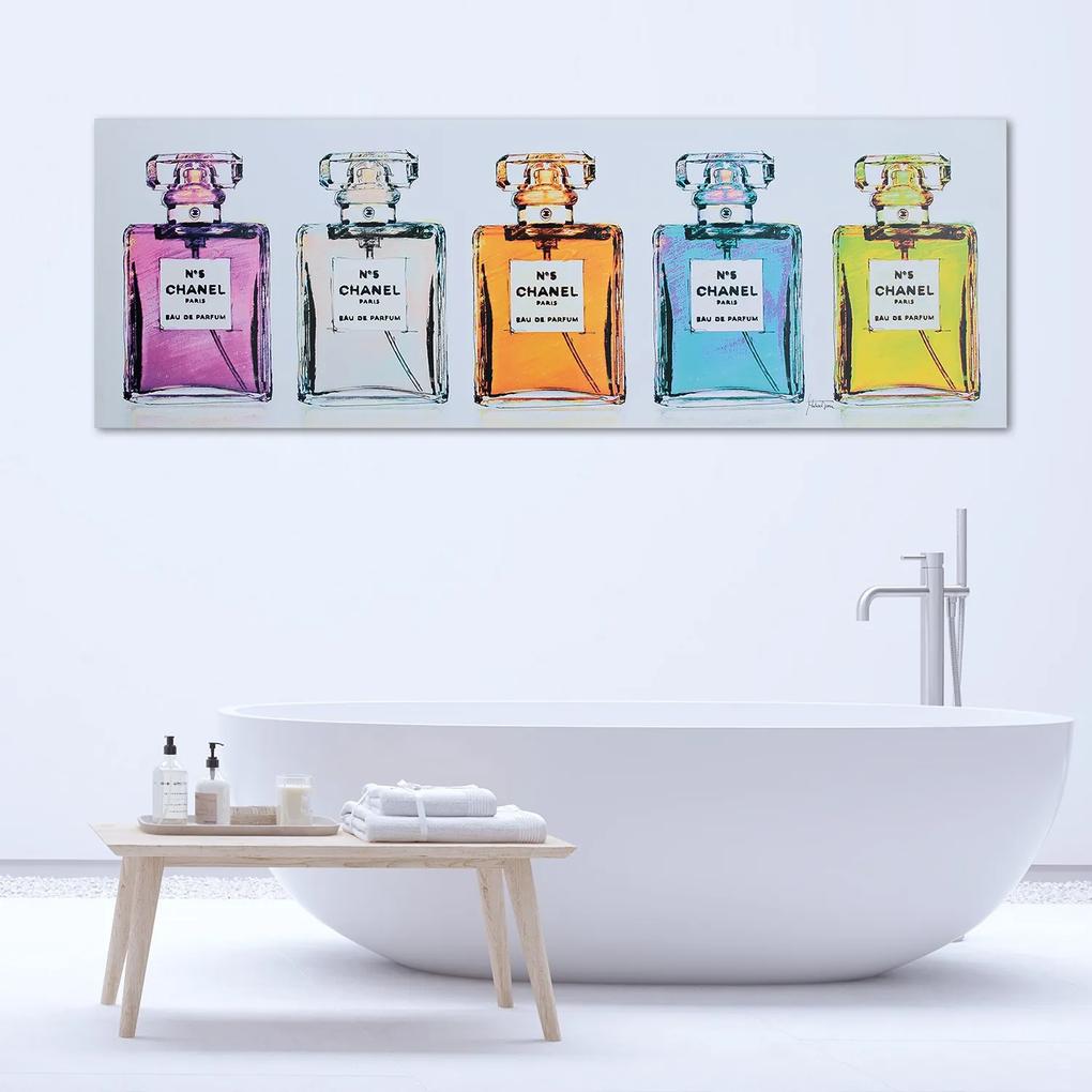 Gario Obraz na plátne Farebné flakóny na parfémy Chanel Rozmery: 90 x 30 cm