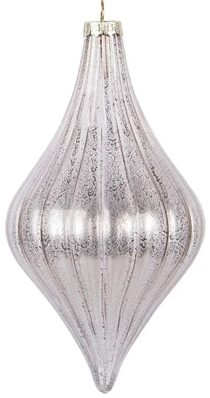 Pastelovo ružová sklenená ozdoba špicatá banka - Ø 8*15 cm