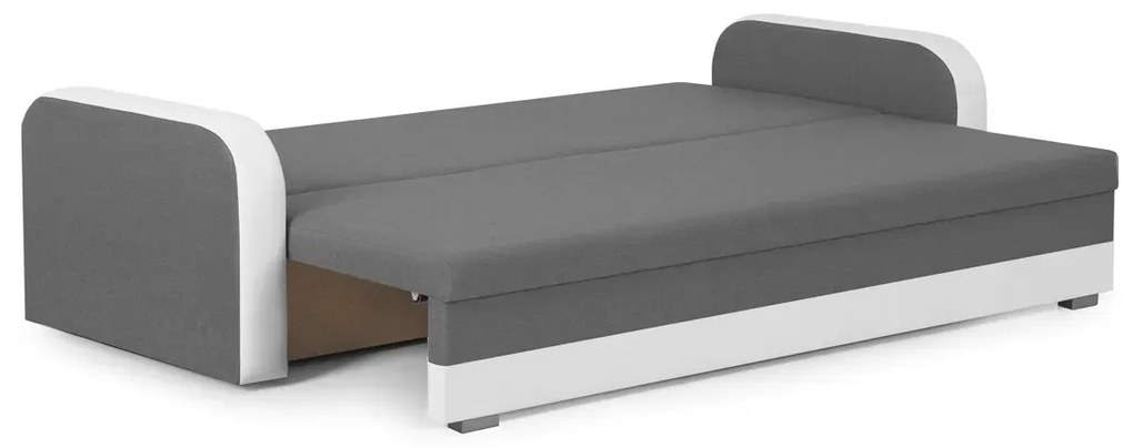 Trojmiestna pohovka s funkciou spania KONRAD Sivá/biela