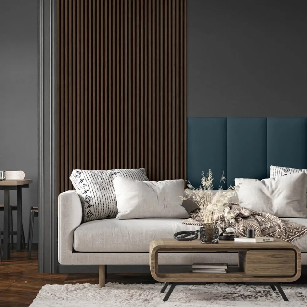 Akustický panel ACOUSTIC LINE - ezotica | čierna, 2650 x 245 x 22 mm, lamely MDF + FINISH FOLIE, akustický podklad FILC