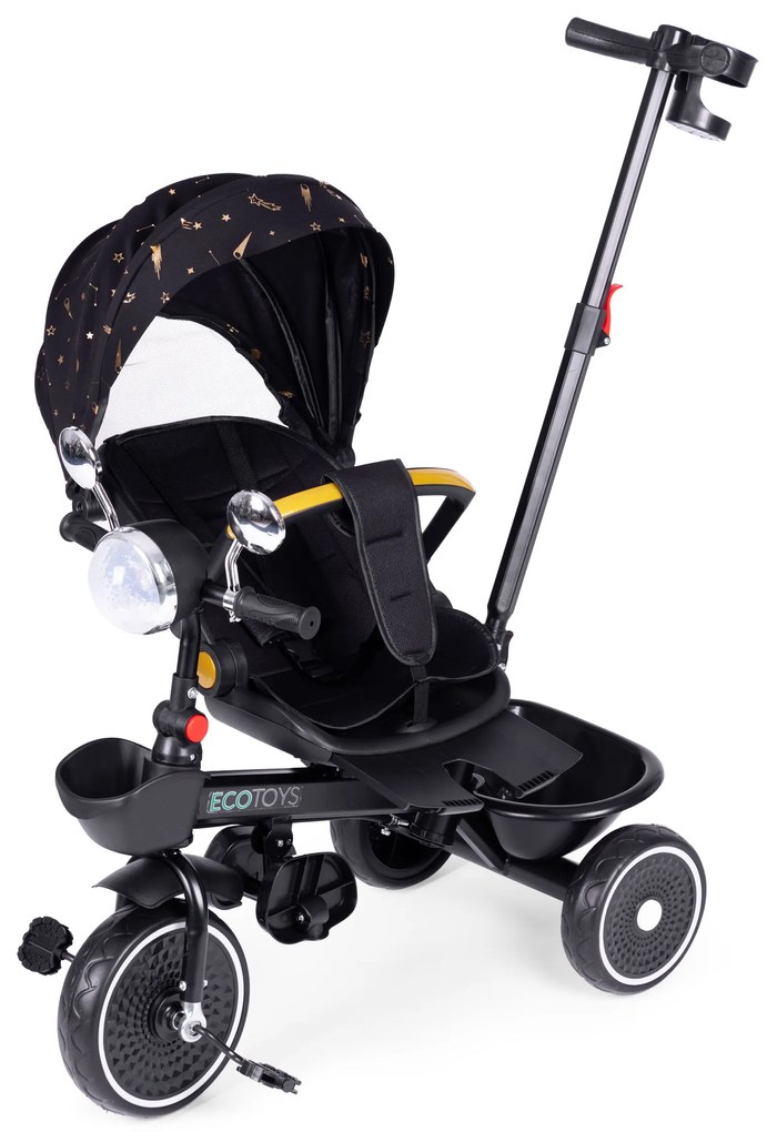 Detská trojkolka s otočným sedadlom čierna ECOTOYS