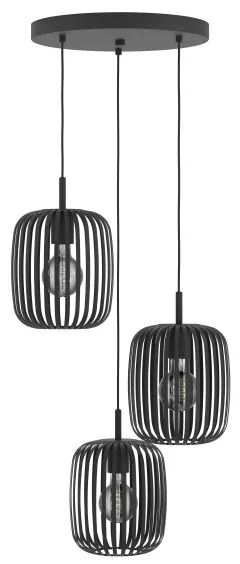 Eglo 900686 - Luster na lanku ROMAZZINA 3xE27/40W/230V čierna