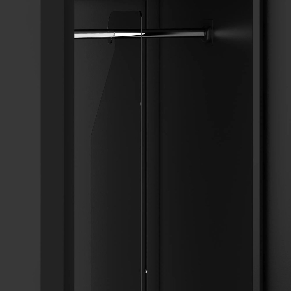 Jednoduchá šatníková pracovná skrinka, úzka, čierna, 300x1800x500 mm: KACPER II Plus