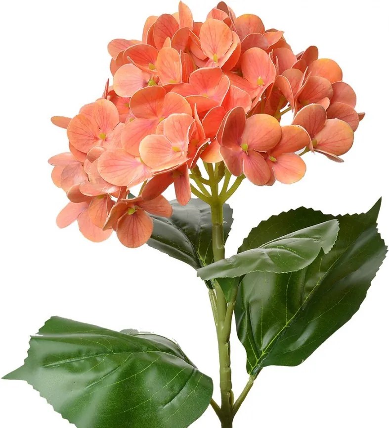 Artificial Flower Hydrangea 68 Cm Orange Plastic - 16*15*68 cm