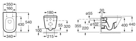 Roca A346477000 - Závesné WC GAP keramika/biela