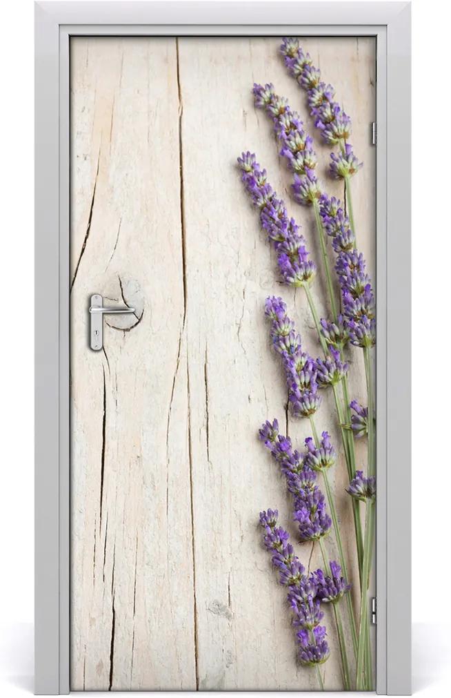 Fototapeta na dvere  levanduľa drevo