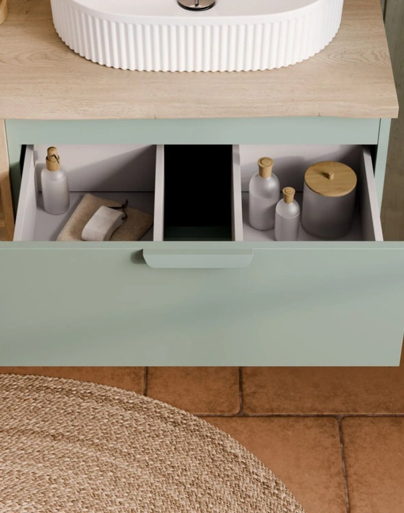 Zelená skrinka pod umývadlo 60 cm do kúpeľne (SET-ASG B CREMONA 60CM)