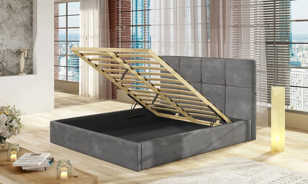 Čalúnená posteľ s úložným priestorom Atenso Duo, Dostupné poťahy: Sawana 69, Rozmer postele: 160x200