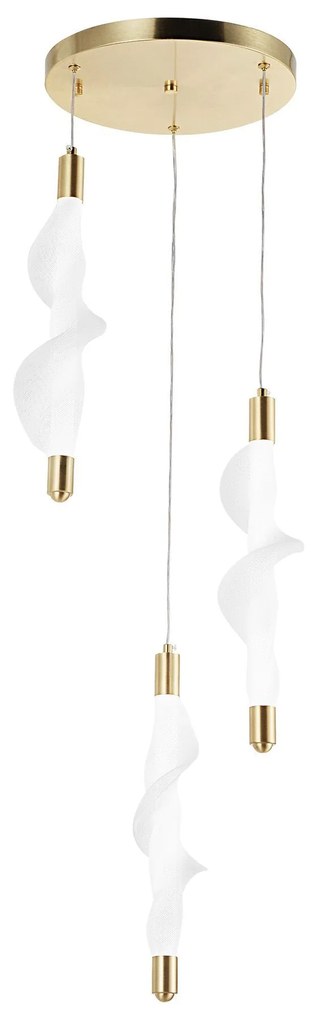 Toolight Toolight, LED stropné svietidlo 27W, 4000K, G009-3CPR, biela-zlatá lesklá, OSW-06316