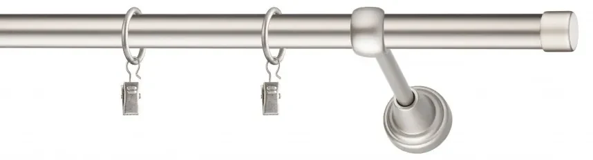 Dekorstudio Chrómová matná jednoradová garniža LUNA 19mm Dĺžka: 360cm, Typ uchytenia: Držiak modern, Typ príslušenstva: Bez príslušenstva