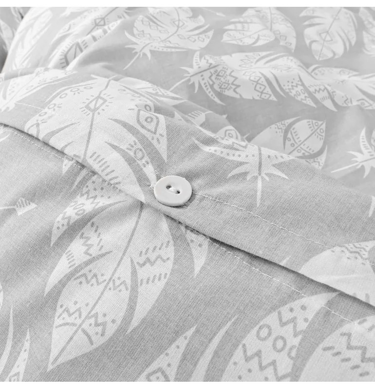 Obliečky bavlnené Linyi sivé EMI, Francúzsky set1 200x220 + 2x (70x90)