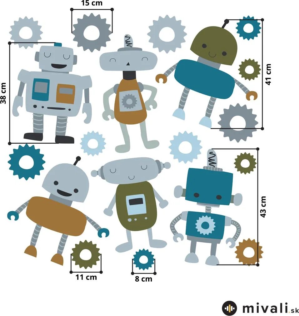 Samolepky na stenu - Roboti I.
