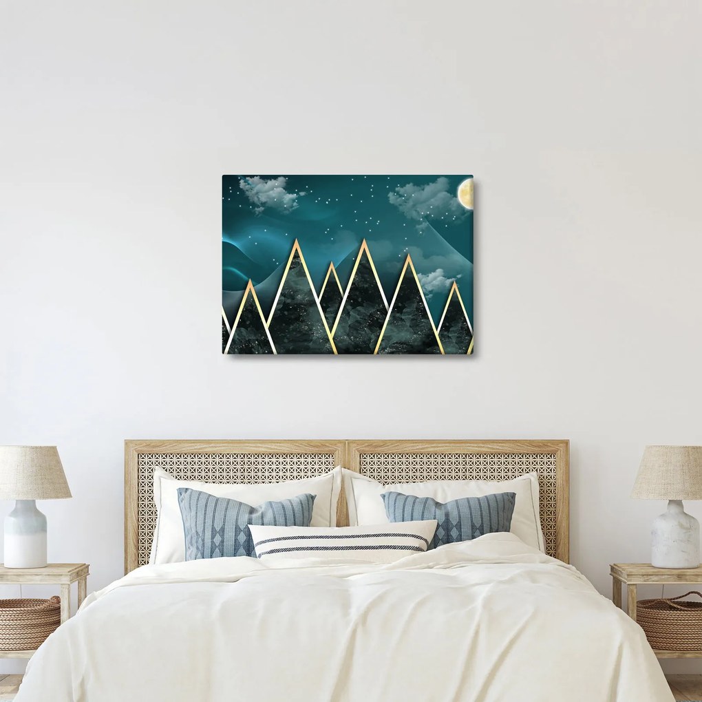 Obraz - Spln nad zlatými horami (70x50 cm)