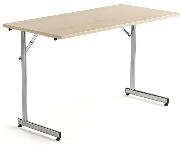 Rokovací stôl Claire, 1200x600 mm, brezový laminát/chróm