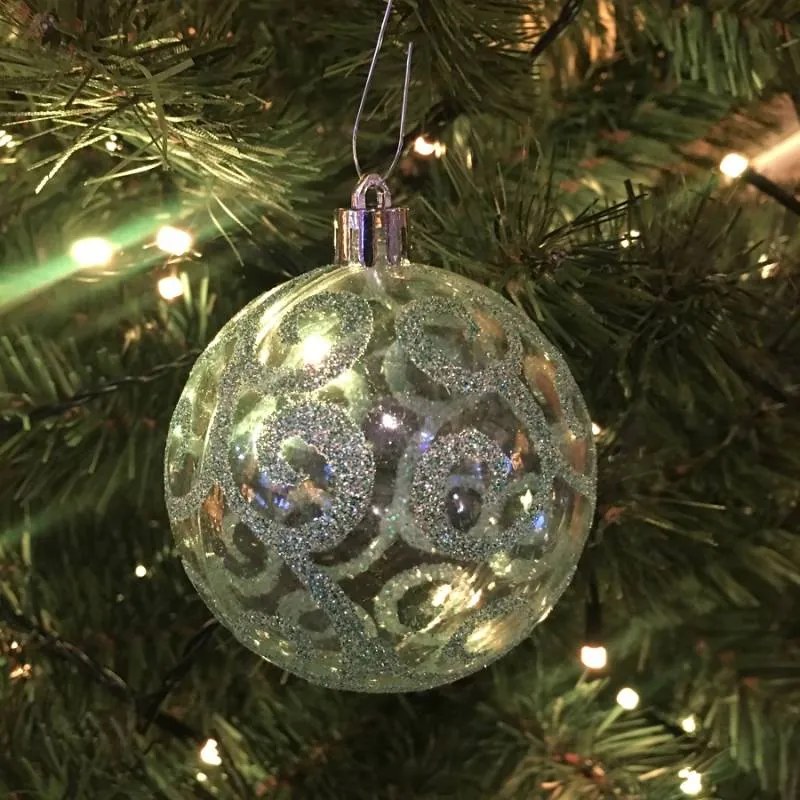 DECOLED Plastové ozdoby, d. 7 cm, 18 ks, tyrkysová