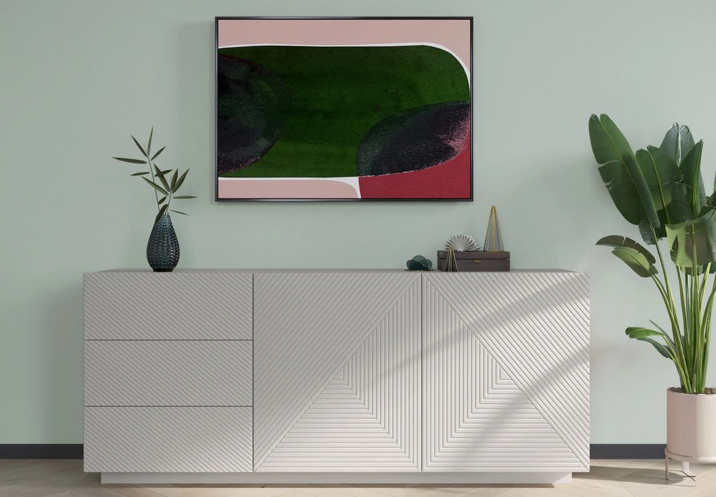 Dvojdverová komoda Asha 167 cm so zásuvkami - kasmír