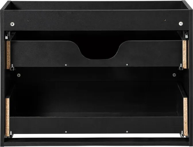 Závesná skrinka pod umývadlo Nova Black I s doskou 80 cm čierna/dub coast evoke