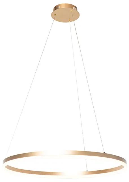 Dizajnové závesné svietidlo zlaté 60 cm vrátane LED 3 stupne stmievateľné - Anello
