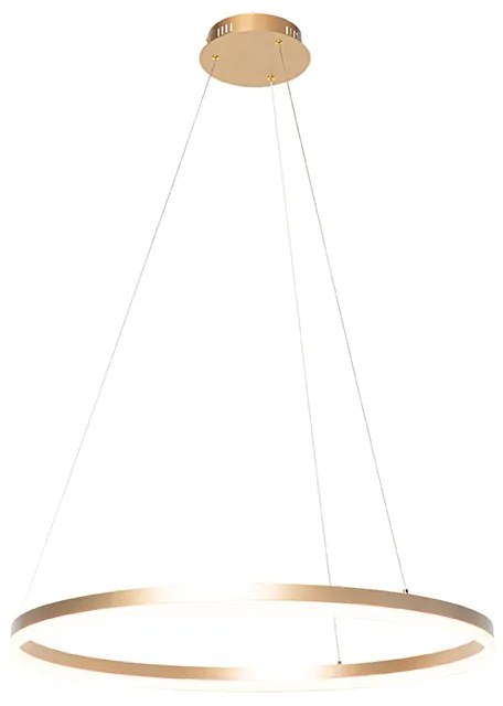 Dizajnové závesné svietidlo zlaté 60 cm vrátane LED 3-stupňové stmievateľné - Anello