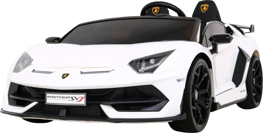 Ramiz Lamborghini SVJ DRIFT elektrické auto pre 2 deti biele + funkcia driftu + diaľkové ovládanie