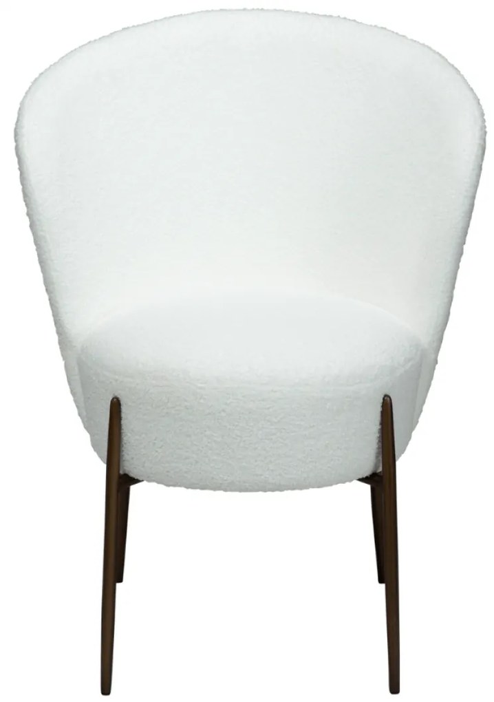 ORBIT ČALÚNENÁ STOLIČKA white bouclé/antique brass