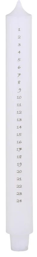 Biela antik adventná sviečka s číslami Advent Candle - Ø 3*29cm / 20h