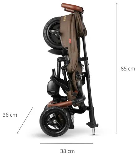 Detská trojkolka Rito Deluxe Rubber hnedá