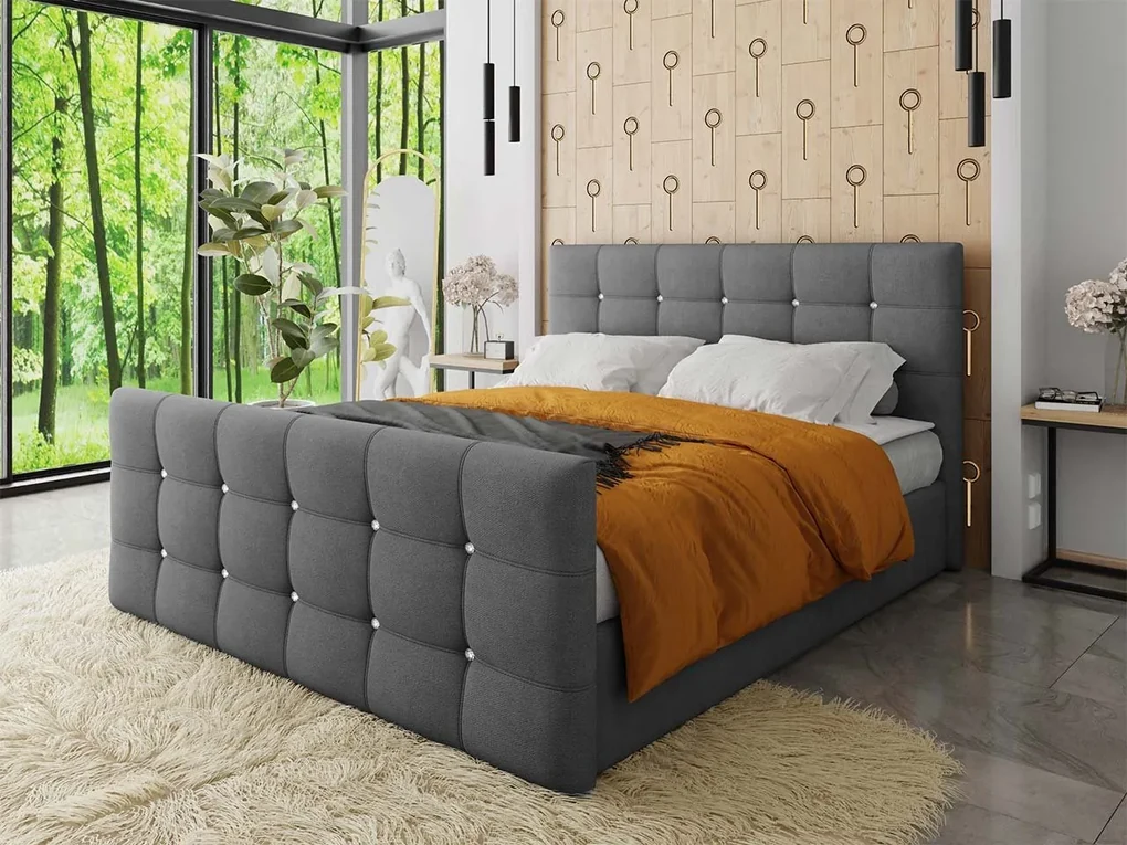 Kontinentálna posteľ Akvore, Rozmer postele: 140x200, Dostupné poťahy: ekokoža Soft 029