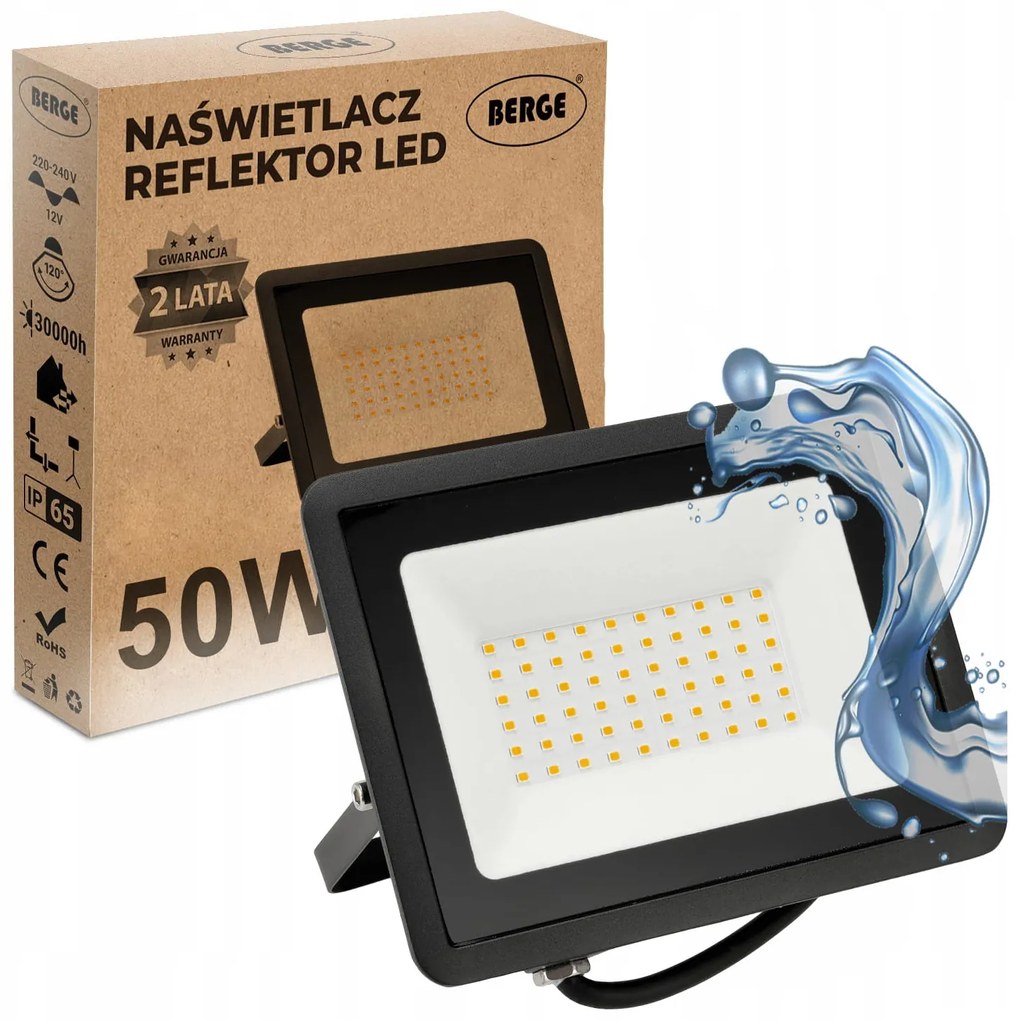 LED reflektor 50W IP65 neutrálna biela