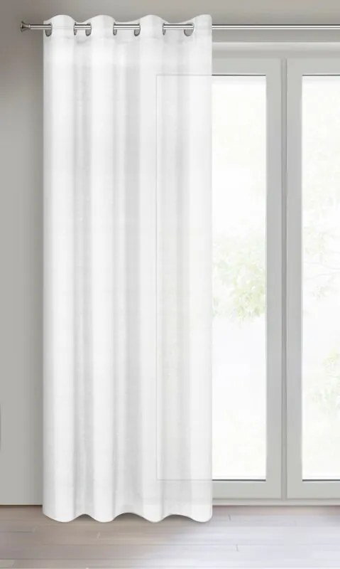 Dekorstudio Záclona REBECCA na dekoračných krúžkoch 140 x 250 cm – biela