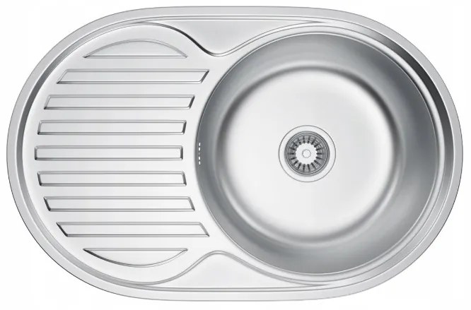 Erga HD, 1-komorový oceľový drez 770x500x160 mm, ERG-MLS-HD7750S