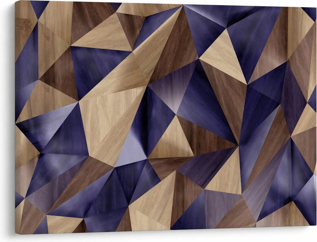 Obraz - 3D drevené trojuholníky (70x50 cm)