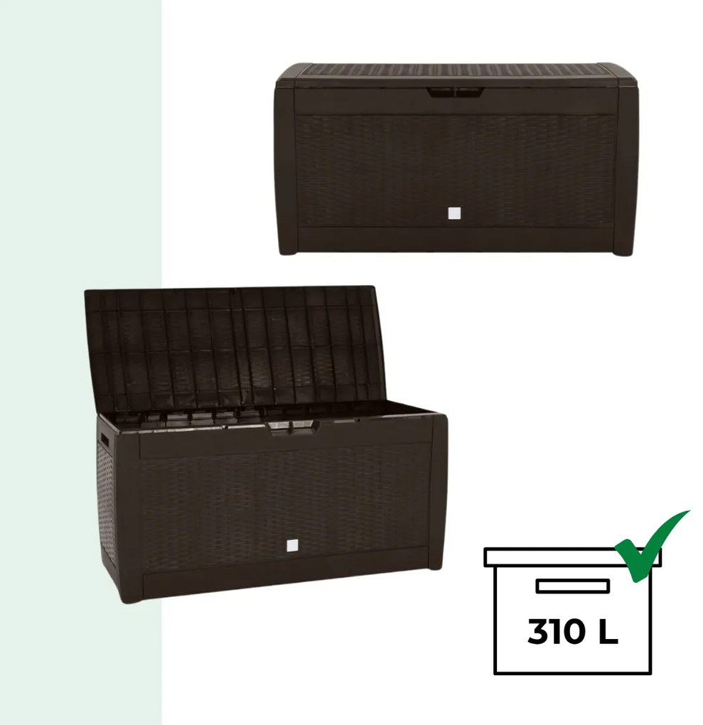 Odkladací box RATO, 310L, 119x48x60cm, hnedá Prosperplast