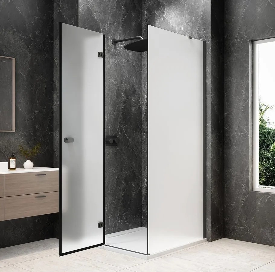 Polysan Polysan, GLOBE GUN METAL štvorcová sprchová zástena 900x900mm, matné sklo, ľavá, GB1090-3315MLGM