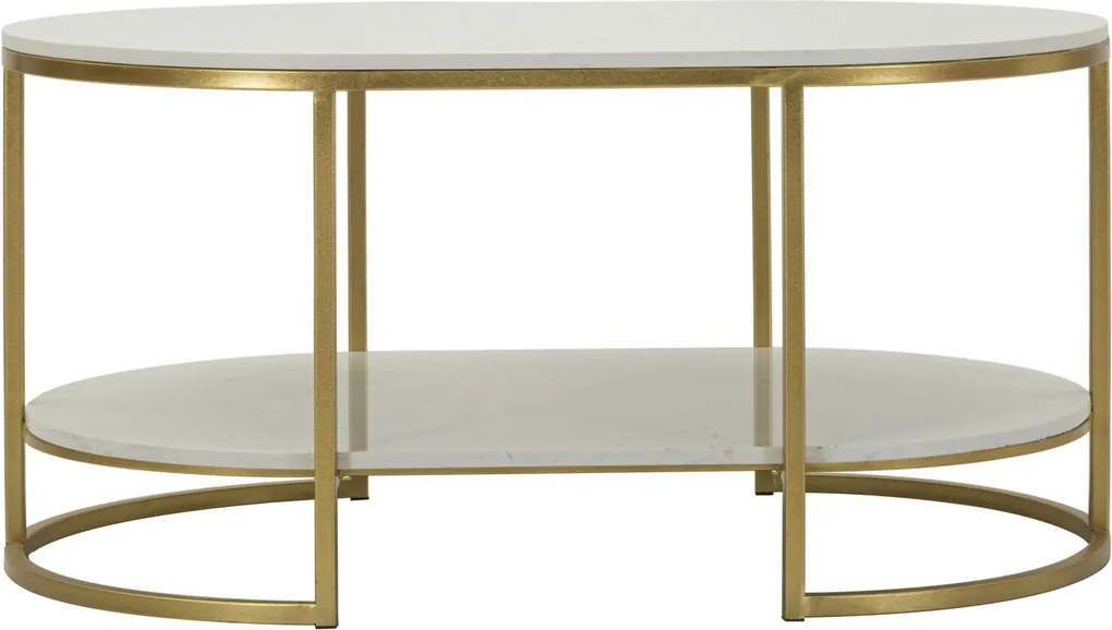 Konferenčný stolík Izmir 90 cm zlatý/mramor