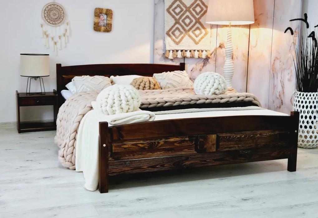 Vyvýšená posteľ ANGEL + sendvičový matrac MORAVIA + rošt ZADARMO, 160x200 cm, prírodný-lak