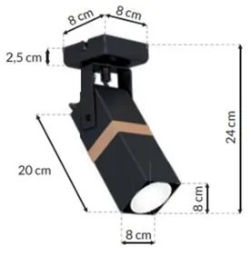 Bodové svietidlo VIDAR 1xGU10/25W/230V čierna