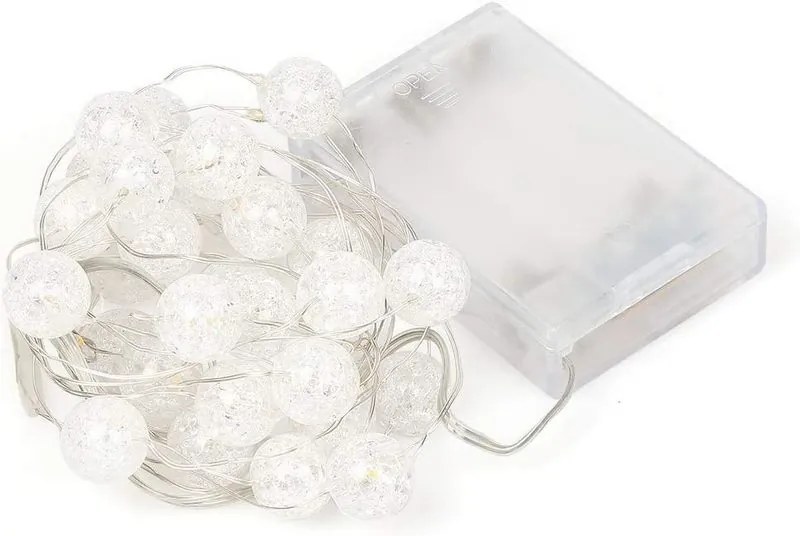 ACA Lighting LED dekoračná girlanda - RGB guličky, RGB farba, 200 cm, IP20, 2xAA