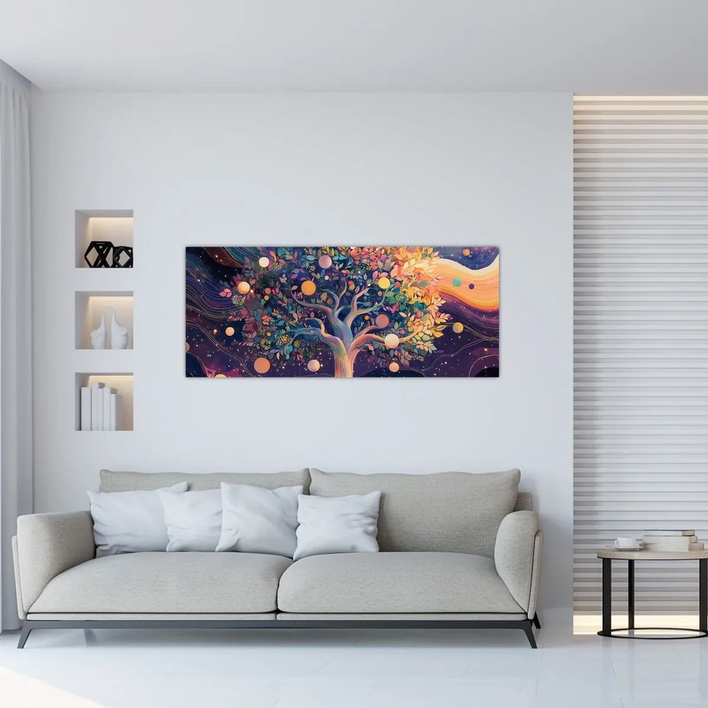 Obraz – Fialový strom plný energie (120x50 cm)